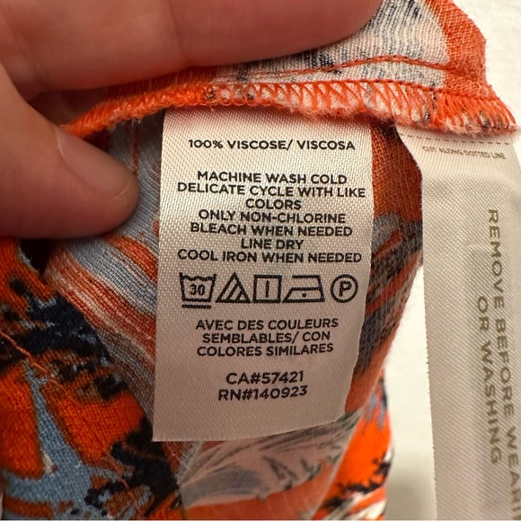 NWT Loft orange and blue tropical midi - size 4P - Picture 5 of 5